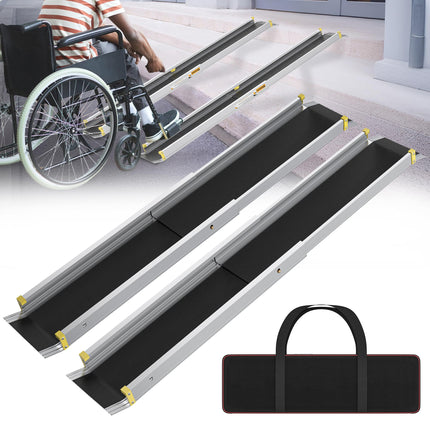 HENGMEI wheelchair ramp telescopic ramps telescopic rail door threshold aluminum threshold ramp wheelchair ramp door threshold ramp load capacity 300 kg, silver (121-213 cm)