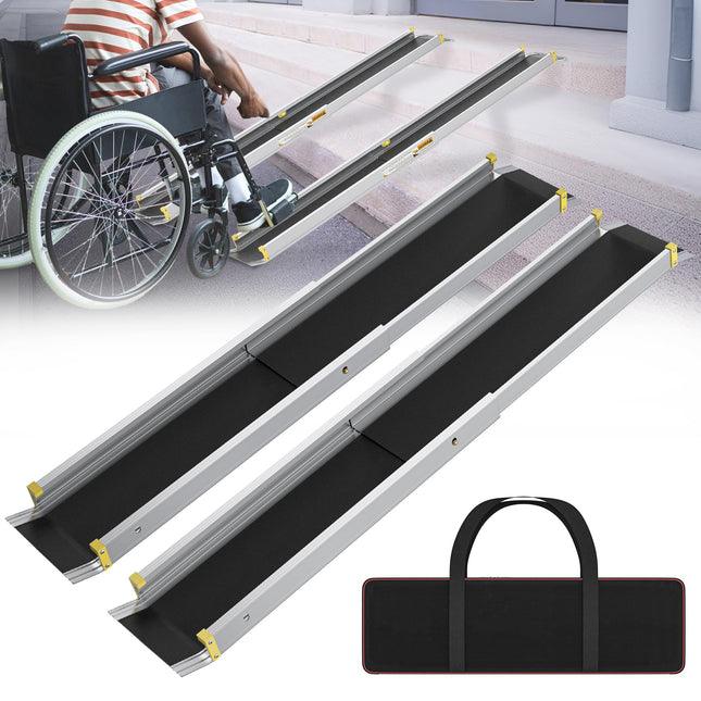 HENGMEI wheelchair ramp telescopic ramps telescopic rail door threshold aluminum threshold ramp wheelchair ramp door threshold ramp load capacity 300 kg, silver (121-213 cm)