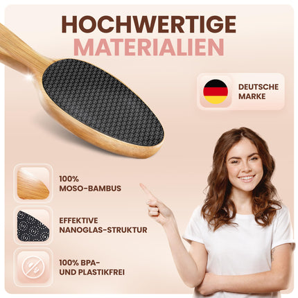 BAMBUA Callus Remover - (100% plastic-free) Highly effective callus file with nano glass - For foot care for beautiful feet - Callus rasp - Premium callus planer for removing calluses on the feet
