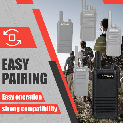 Retevis RB647 Walkie Talkie, IP67 Waterproof Walkie Talkie, PMR446 16 Channels, Professional Two-Way Radio, 1000 mAh, VOX Walkie Talkies for School, Security Rescue (Black, 3 Pack)