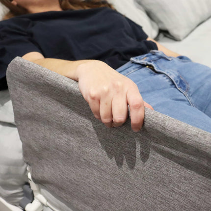 KMINA - Bed rail fall protection foldable 90 to 180 cm, adjustable stand-up aid bed seniors, foldable adults