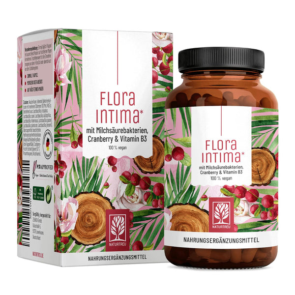 Cultures Complex for Women Intimate Flora * with 100 billion CFU/g - with lactic acid bacteria, cranberry &amp; B - 7 Lactobacillus strains Floraintima by NATURTREU®