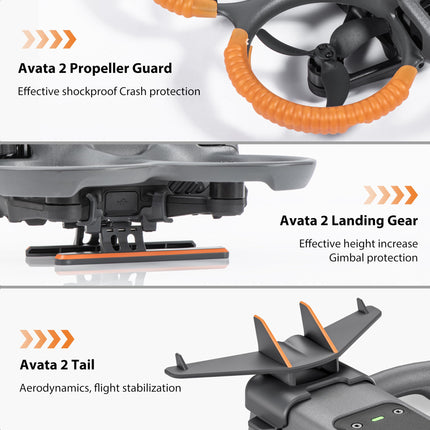 STARTRC 3-IN-1 Accessories for DJI Avatar 2, Propeller Protection Guard + Tail + Landing Feet Extended Landing Gear for DJI Avatar 2 fly more combo Protection Guard (Not including drone)