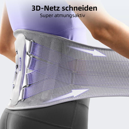 FREETOO Back Support Belt 3D Knit Ultra Breathable Back Brace for Men and Women 5 Support Modules to Relieve Back Pain Purple Stylish Posture Corrector for Urban Beauties M