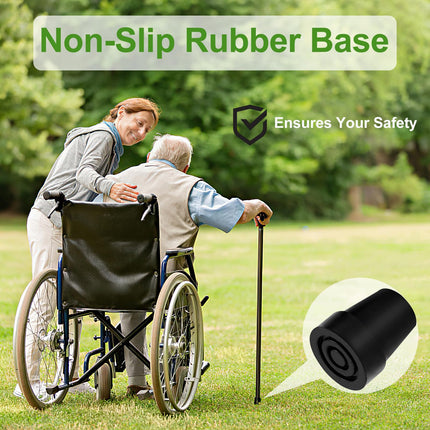 Pack of 4 crutch rubber, 19mm walking stick rubber buffers, non-slip rubber tips, replacement walking stick rubber tips for crutches, walking sticks, trekking poles, senior walking stick accessories