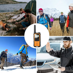 Walkie Talkies for Adults and Kids, Greaval PMR446 Rechargeable Walkie Talkie with Earpiece and USB Cable, 16 Channels, 2-Way Radio, License-Free Walkie Talkie (Orange, 4-Pack)