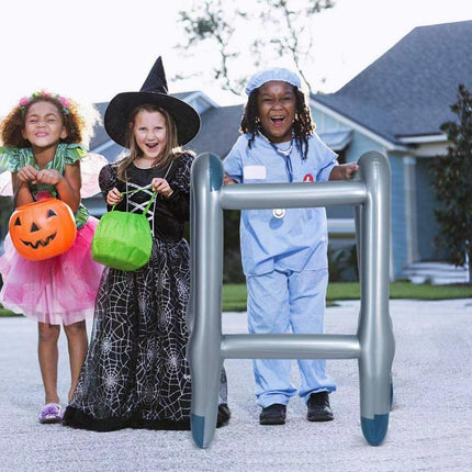 Inflatable rollator, inflatable walking stick, inflatable walking stick, inflatable walking aid the perfect set for your costume as grandma or grandpa for carnival or as a gag for birthday