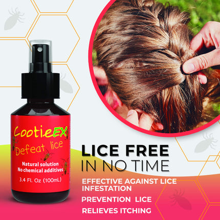 Anti-lice repellent spray by COOTIEEX | 100ml natural repellent spray against head lice without DEET | Repel lice with the power of nature | Head lice &amp; nit comb alternative