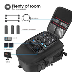 Smatree Professional Backpack for DJI Drone and Drone Accessories, for G*pro Action Camera and Osmo Action Camera, Black - For DJI Air 3, Large, Professional