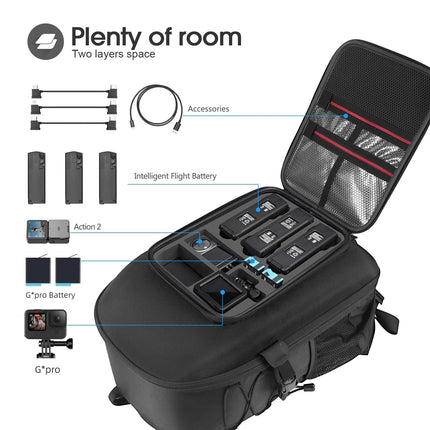 Smatree Professional Backpack for DJI Drone and Drone Accessories, for G*pro Action Camera and Osmo Action Camera, Black - For DJI Air 3, Large, Professional