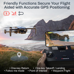 BEZGAR BD901 Drone with Camera for Adults 4K Long Range - Foldable Mini Drone with 4K Video, 3-Axis Gimbal, 3km Transmission, 23 Minutes Flight Time, Return Home, Follow Me