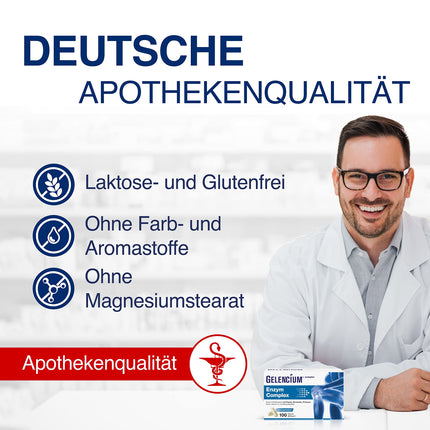 GELENCIUM® Enzyme Complex I Highest daily enzyme dose: 1,500 mg I With rutin as a plant-based enzyme activator I With micronutrients for healthy joints, cartilage &amp; bones I 100 Capsules