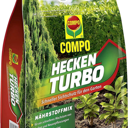 COMPO Hedge Turbo - powerful special fertilizer for hedges and new plantings - hedge fertilizer for rapid growth - 4 kg, green