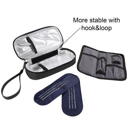 Apollowalker Insulin Cooler Bag for Diabetic Medication - Portable Organizer with 2 Ice Packs, Insulated Lining and Pen Storage