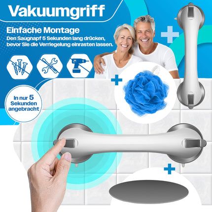 KESSER® Shower Stool, Height-Adjustable 8 Steps | Lightweight Bath Stool with Non-Slip Rubber Feet, 136KG Load Capacity | Shower Aid for Seniors | Suction Cup Grab Handle for Bathtub | Shower Seat with 360° Rotation
