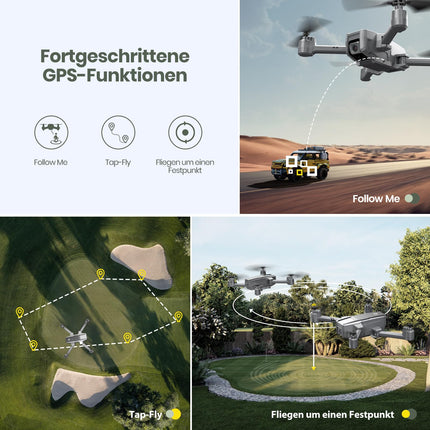 Holy Stone HS440D GPS Drone with 4K Camera for Beginners, 1 Battery for 20 Min. Flight Time, Follow Me, Auto Return, 5G FPV Transmission, RC Foldable Drone Complete Set under 249g Professional for Adults, C0