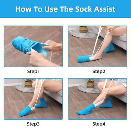 2 pieces of sock and trouser aid, dressing aid for elderly and disabled pregnant women (sock aid*1, trouser aid*1)