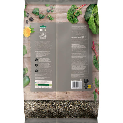 Dehner Organic Horn Shavings, high-quality fertilizer for balcony plants/garden plants, ecological universal fertilizer, natural long-term effect, 2.5 kg, approx. 25 sqm, colorful