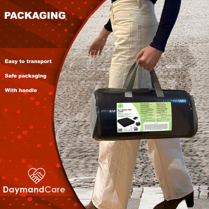 DaymandCare® | Anti-decubitus wheelchair seat cushion | Includes extra cover | Orthopedic anti-decubitus | Orthopedic seat cushion | Decubitus seat cushion | Viscoelastic + gel | Gaming chair