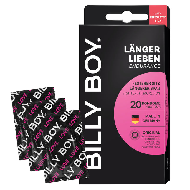 BILLY BOY Condoms Longer Love 20s | 52 mm | Condoms for a longer and more intense experience (1x20 pieces)