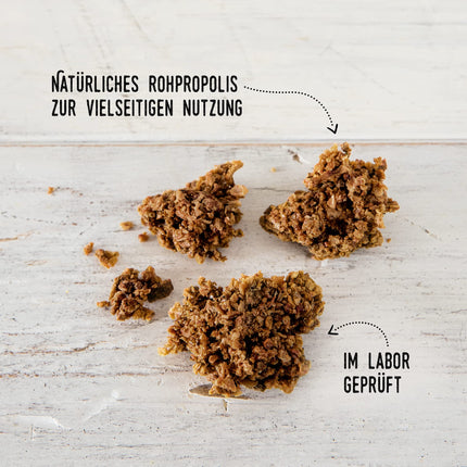 beegut ORGANIC Propolis raw, natural, freshly harvested &amp; pure propolis, 100g raw propolis for your own processing, 100% from ORGANIC beekeeping
