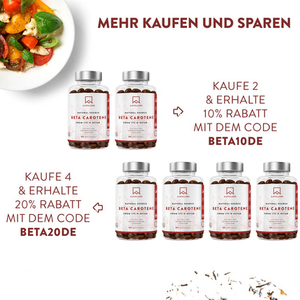 Beta Carotene Capsules High Dose for Tanning 25000 IU Vitamin A High Dose - Beta Carotene Tanning Capsules with Lyc-O-Beta and Extra Virgin Olive Oil for a Radiant Complexion - 180 Softgel Capsules