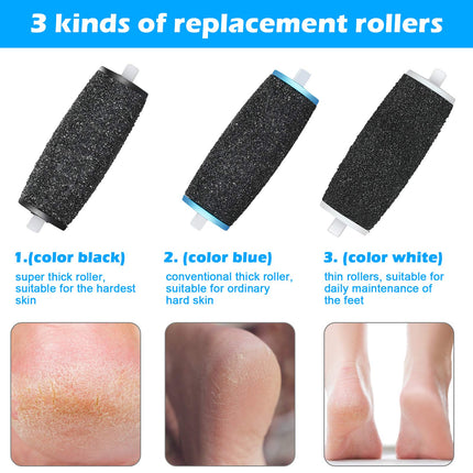 JOREST [5/10/20 Pieces] Replacement Rollers Compatible with Scholl Velvet Smooth, 3 Types of Roughness, 4 Very Coarse &amp; 4 Coarse &amp; 2 Fine, Pedicure Foot Care Set for Callus Remover, Electric Callus Rasp