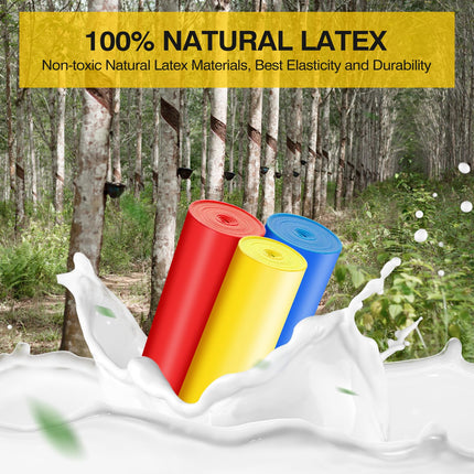 Set of 3 1.5M/2M long fitness bands resistance bands in 3 strengths, 100% natural latex resistance bands exercise band for Crossfit, muscle building, yoga, Pilates for men and women