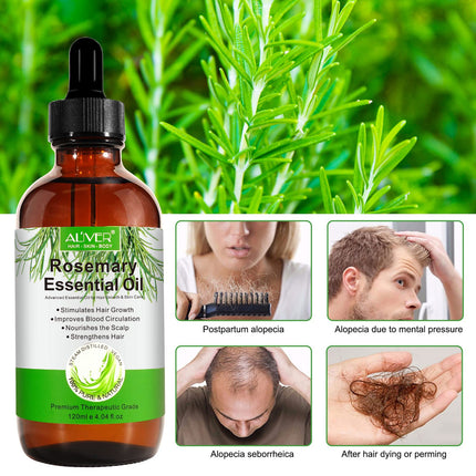 VXHDAG 100% Pure Rosemary Essential Oil for Skin Care - for Eyebrows and Eyelashes, Nourishes the Scalp, Stimulates Hair Growth for Men and Women (1 Pack 1x120ml)