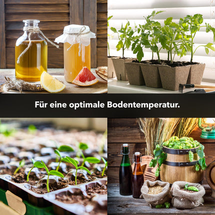 HBN Heating Mat Set of 2 Heat Mats for Seedlings and Seeds, 17.5W, Indoor Greenhouse Growing Plate Heating Pad for Vegetables, Flowers, Herbs, Terrariums, 50 x 25.7cm