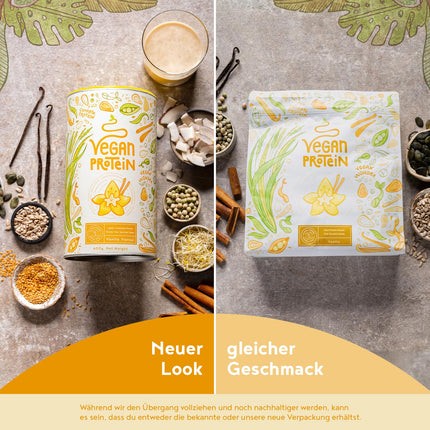 Vegan protein powder | Vanilla | 1.2 kg protein powder | Premium quality protein | Made in Germany | Alpha Foods