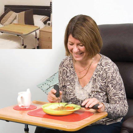 NRS Healthcare Bed and Chair Table with Castors