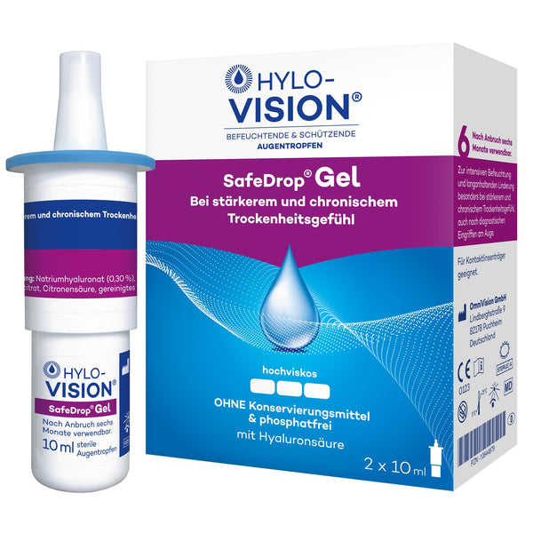 HYLO-VISION SafeDrop Gel Eye Drops 2 x 10 ml