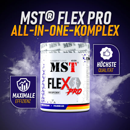 MST® Nutrition Flex Pro Powder – Collagen, MSM, Glucosamine, Chondroitin &amp; Hyaluronic Acid – High-quality formula – Made in Germany (420g, Blackcurrant)