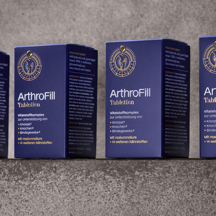 Arthro Fill Tablets - Hyaluronic acid nutrient complex to support active movement functions - 15 vital and micronutrients - 100% doping-free