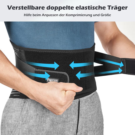 FREETOO back brace with support struts Adjustable tension straps and breathable nylon fabric ideal for work protection relieves the back muscles and for posture correction