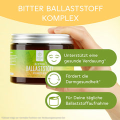 BitterLiebe Fiber Powder - Mix of psyllium husks, inulin (prebiotics), flaxseed &amp; apple fiber - high-dose multi-fiber complex for normal digestion &amp; intestinal balance*
