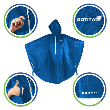 GOTITA – The wheelchair poncho – The versatile rain cover for wheelchairs – easy to use, easy to put on and take off – Italian design (Royal Blue)