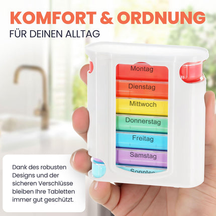 MC-Trend 7-day pill box with 4 compartments per day – large pill box &amp; weekly dispenser – medication box in selectable quantity: 1, 2, 6, 12, 24 or 48 pieces