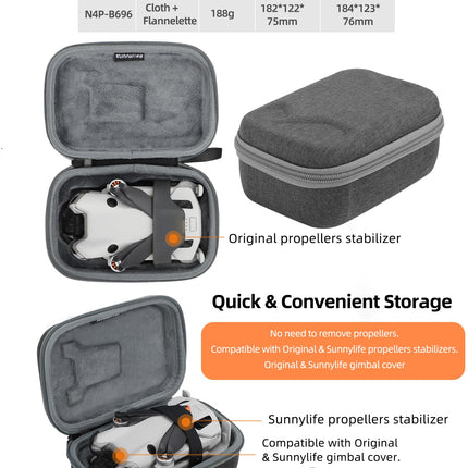 Fututech Storage Bag for DJI Mini 4 Pro RC2 RC-N2, Drone Carrying Case, Remote Control Protective Case, Drone Accessories, Combo1, Case