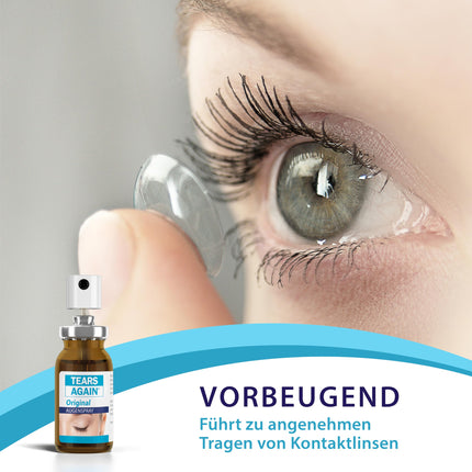 TEARS AGAIN Original Eye Spray for dry eyes 10ml - also suitable for children - Helps with tired, burning, and irritated eyes - Preservative-free - with liposomes
