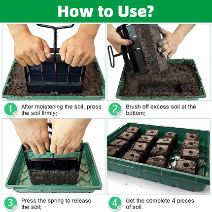 YIZHIXIANGQ Manual Soil Blocker, 5 cm Handheld Soil Blocker, Soil Blocker Cultivation, With Seed Sower, Suitable for Plant Transplantation, Plant Cultivation, Gardens, Greenhouses, Vegetable Gardens