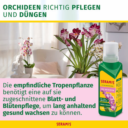Seramis Vital Food for Orchids, 200 ml – Fertilizer for optimal growth of orchids, liquid fertilizer with practical dosing aid 4.5 x 4.5 x 17.6 cm, yellow