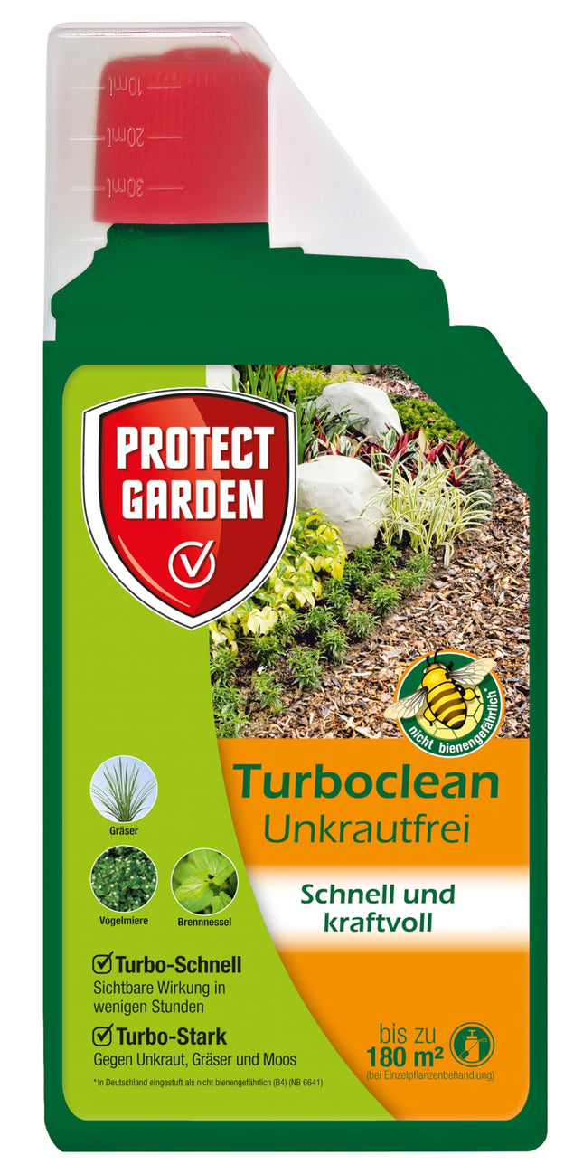 PROTECT GARDEN Turboclean Weed-Free, weed killer against stubborn weeds such as ground elder and horsetail, 1000 ml concentrate