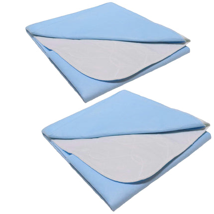 Set of 2 incontinence pads, washable pad, bed insert, wetness protection, bed pad, waterproof mattress pad, white (75 x 90 cm)
