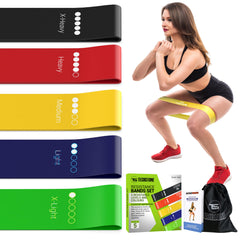 TechStone Resistance Bands Equipment for Men - (Set of 5) Sports Fitness and Women Resistance Bands Rubber Bands Bands Strength Training Booty Rubber Band for Home, Gym, Fitness Studio, Yoga &amp; Pilates