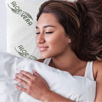 Siebenschläfer Orthopedic Neck Support Pillow - Pillow made of pressure-equalizing visco-gel foam (memory foam) with aloe vera cover - Pillow in 70x42cm height 15cm