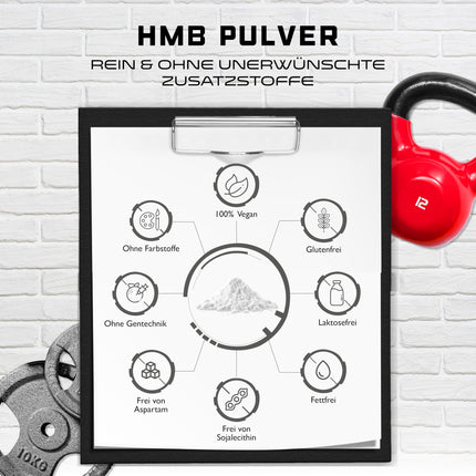 HMB - 500 g Powder - High Purity - Beta-Hydroxybetamethylbutyrate Amino Acid - Laboratory Tested - Vegan