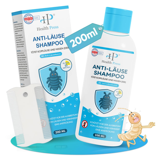 Anti-Lice Shampoo – 200 ml Value Pack – Lice Shampoo including Lice Comb – Lice Shampoo Family Pack for Adults and Children (Lice Shampoo, 200 ml)