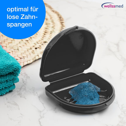 Wellsamed Orthodontic Splint Box Classic, Black, for storing braces or aligners